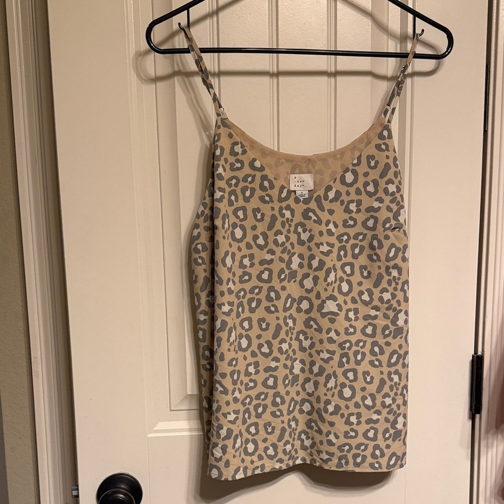 a new day Beige and Gray Leopard Print Camisole